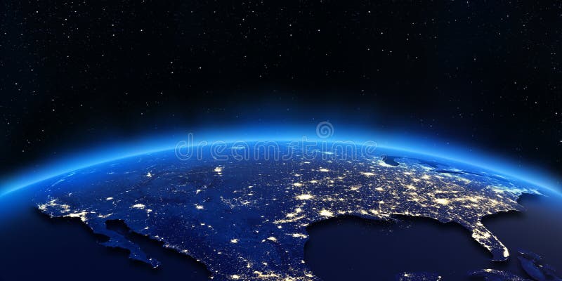 Download USA city lights map stock illustration. Illustration of ...