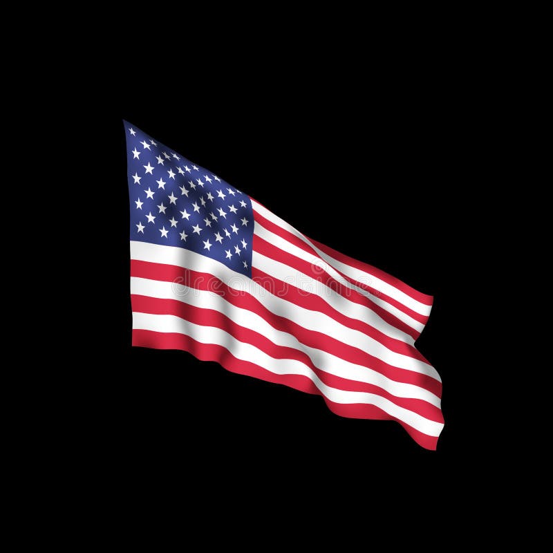 USA, die Flagge wellenartig bewegen Vektorflagge von Vereinigten Staaten mit Schatten und von Verzerrungen lokalisiert auf weißem vektor abbildung USA, die Flagge wellenartig bewegen Vektorflagge von Vereinigten Staaten mit Schatten und von Verzerrungen lokalisiert auf weißem vektor abbildung