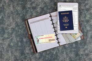 USA Dollar Cash Banknote With Stimulus Relief Check On The Form 7200 USA Dollar Cash Banknote With Stimulus Relief Check On The Form 7200