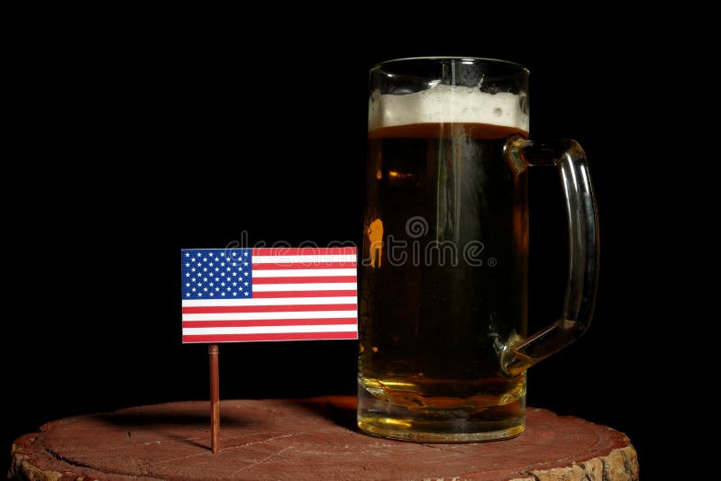 USA Flag with Beer Mug on Black Stock Image Image of celebration