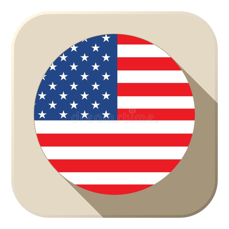 Download USA Flag Button Icon Modern Stock Vector - Illustration of ...