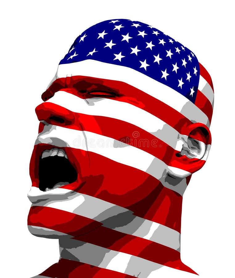 USA Flag Man Yelling