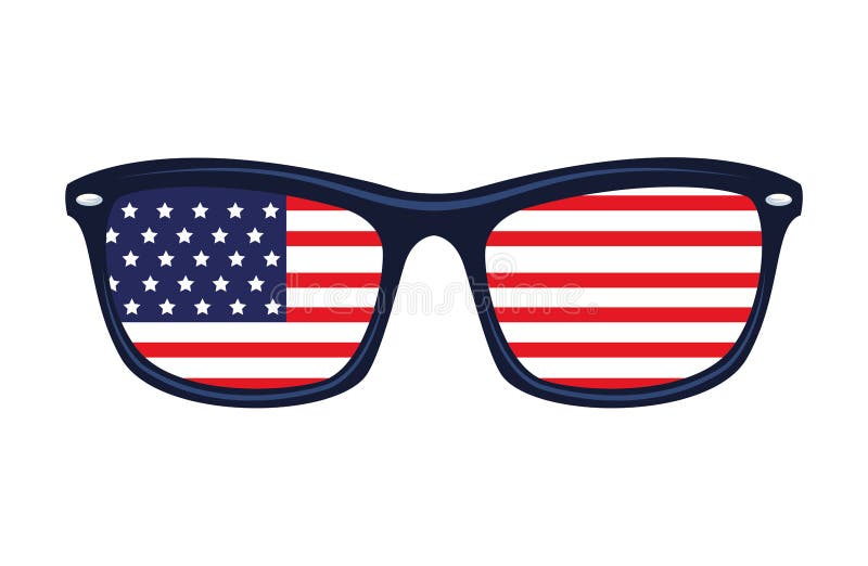 Usa flag in sunglasses stock vector. Illustration of summer - 221314926