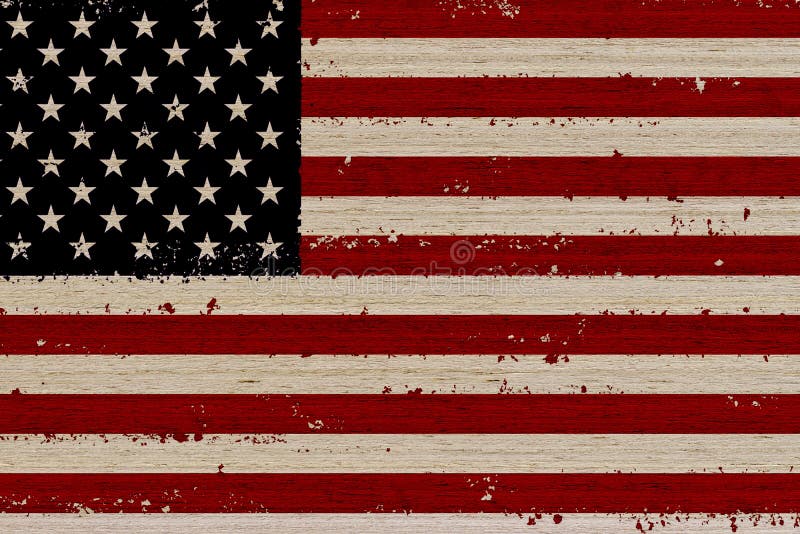 USA flag wood background