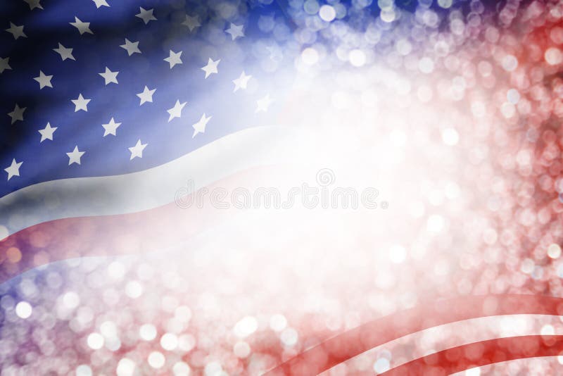 USA flaga i bokeh tło z kopii przestrzenią fotografia royalty free USA flaga i bokeh tło z kopii przestrzenią fotografia royalty free