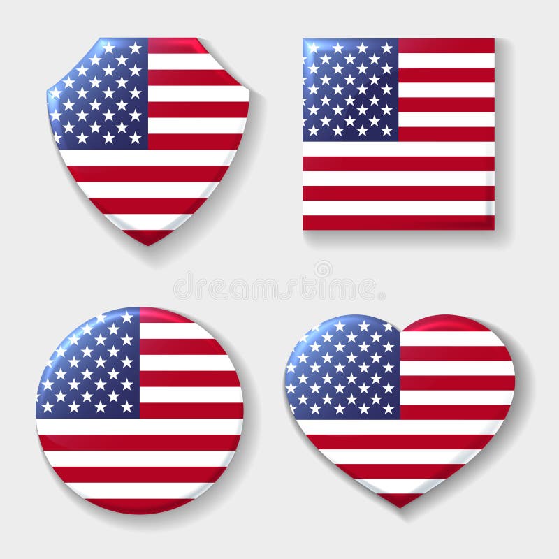 Usa flaga państowowa emblemata set ilustracji Usa flaga państowowa emblemata set ilustracji