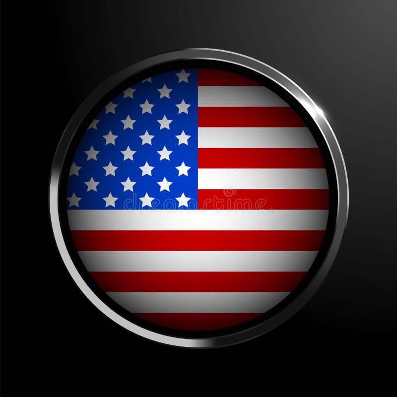 USA-Flagge im Rahmen der Metallrunde vektor abbildung USA-Flagge im Rahmen der Metallrunde vektor abbildung