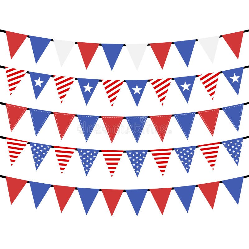 USA hanging bunting flags stock vector. Illustration of bunting - 187250631
