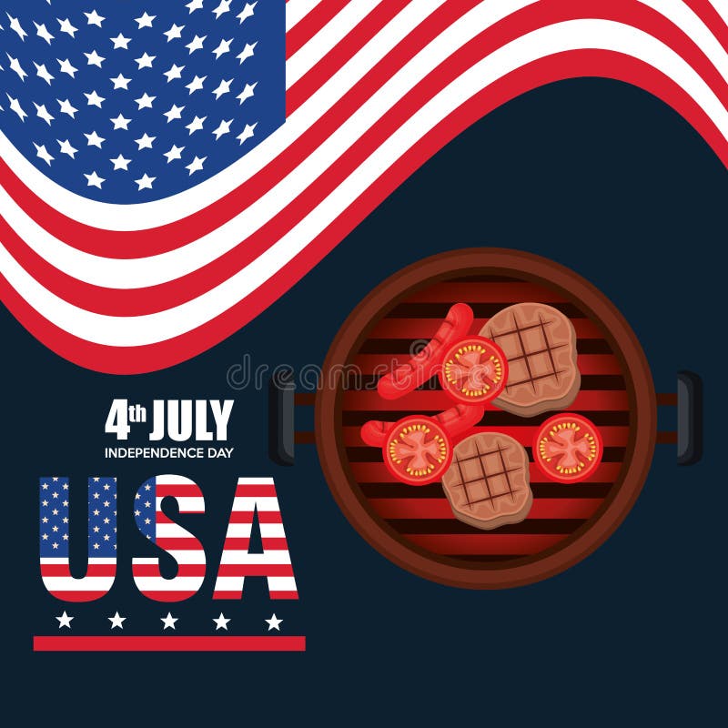 USA independence day barbeque party royalty free illustration