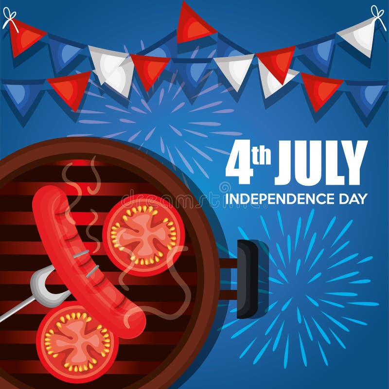 USA independence day barbeque party vector illustration
