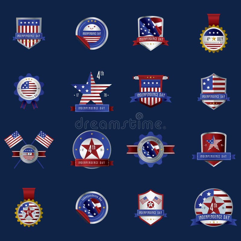 USA Independence day labels. Vector illustration decorative background design