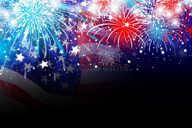 USA 4 july independence day design of america flag with firework stock illustration USA 4 july independence day design of america flag with firework stock illustration