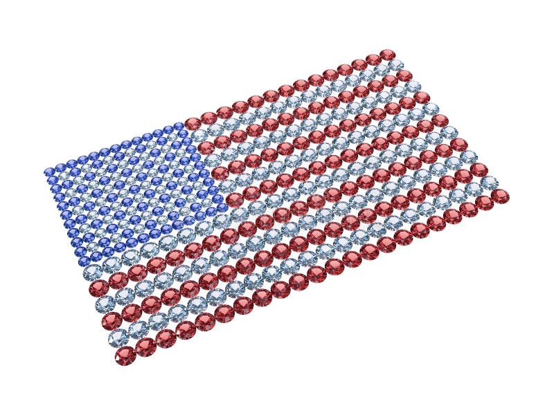 Flag of the USA composed of different color brilliants. High resolution 3D image. Flag of the USA composed of different color brilliants. High resolution 3D image
