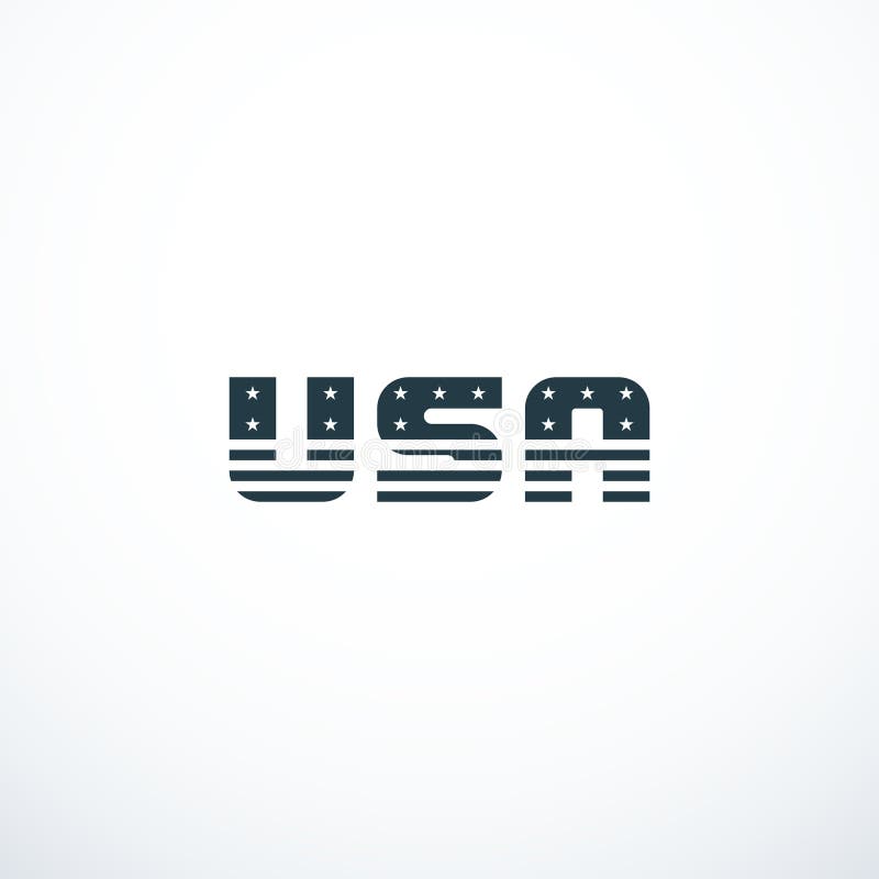 USA Logo with USA Flag Elements. USA Badge. Vector Illustration Stock