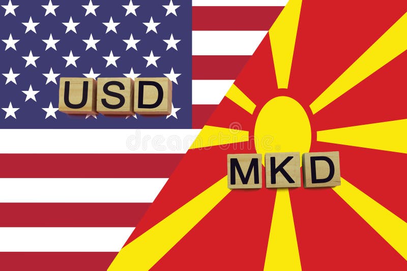 USA And Macedonia Currencies Codes On National Flags Background Stock usa-and-macedonia-currencies-codes-on-national-flags-background-stock