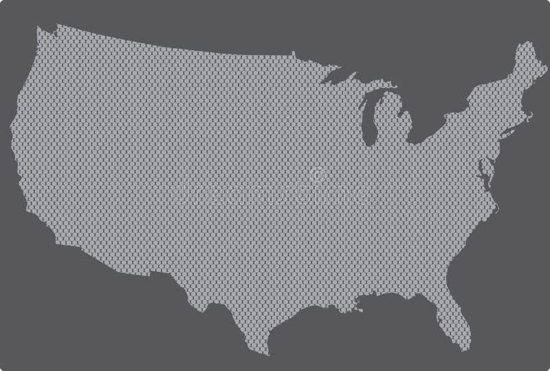 USA Map with Red Circles Inside Stock Vector Illustration of detail