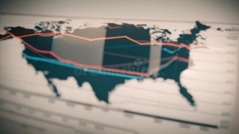USA Map with Financial Data vector illustration