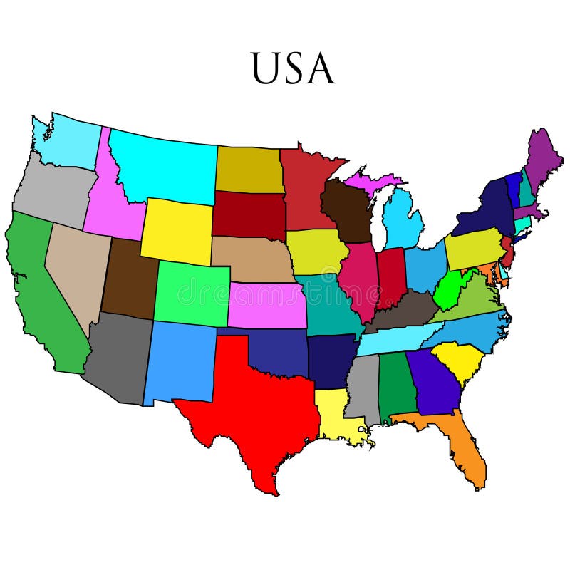 USA map on white stock illustration. Illustration of jersey - 84038005
