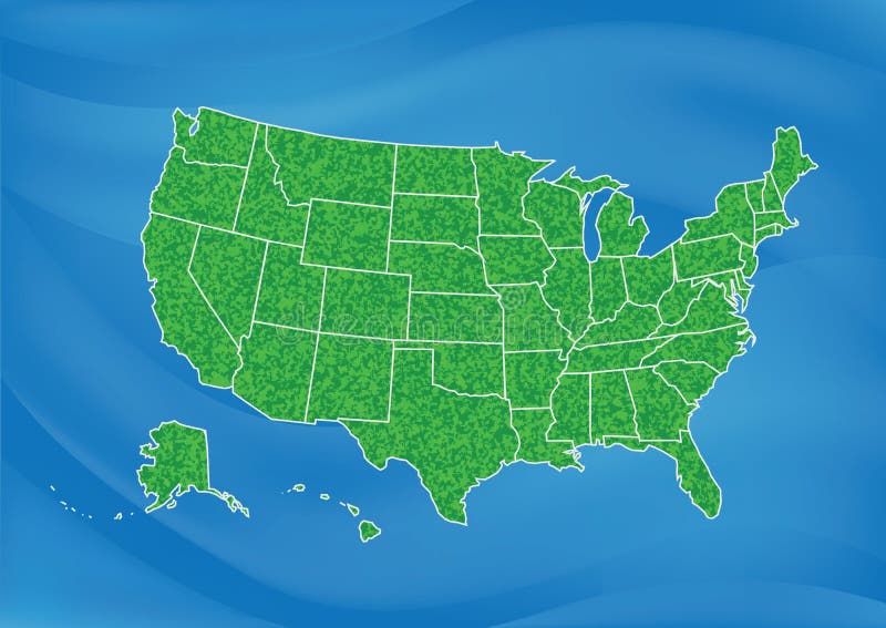 USA Map on blue background. USA Map on blue background
