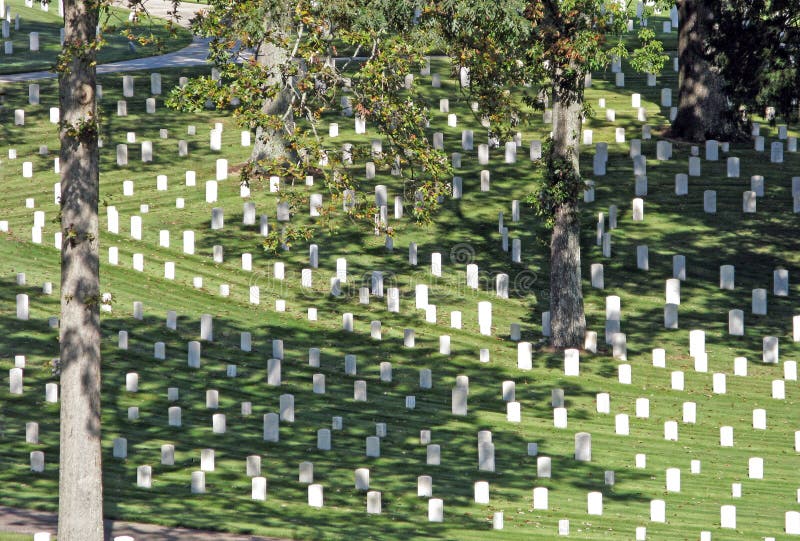 A view overlooking a soft sunlit US Soldier National Cemetery located in Marietta, Georgia. A view overlooking a soft sunlit US Soldier National Cemetery located in Marietta, Georgia.