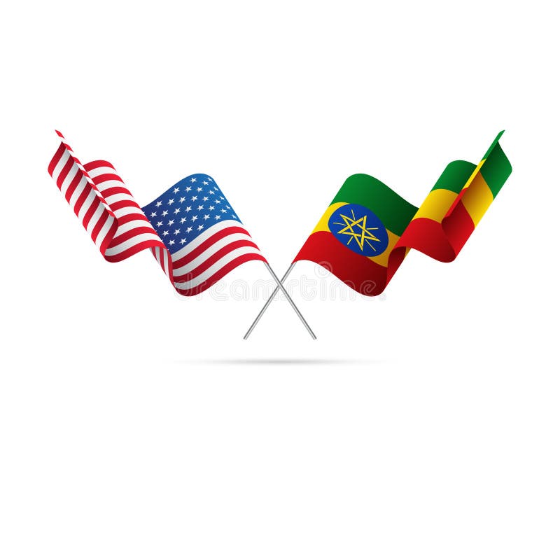 USA och Etiopien flaggor också vektor för coreldrawillustration stock illustrationer USA och Etiopien flaggor också vektor för coreldrawillustration stock illustrationer