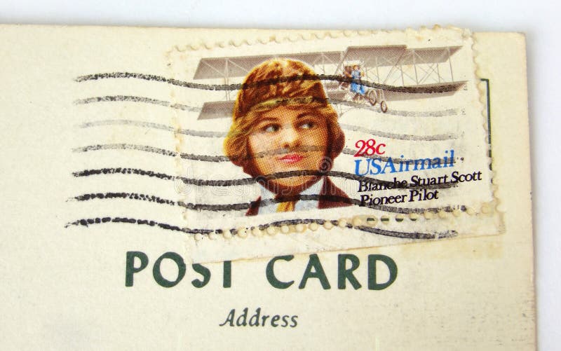 USA postage stamp on postcard stock images