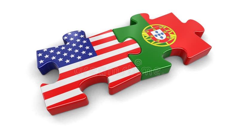 USA and Potugal Puzzle from Flags Stock Illustration - Illustration of
