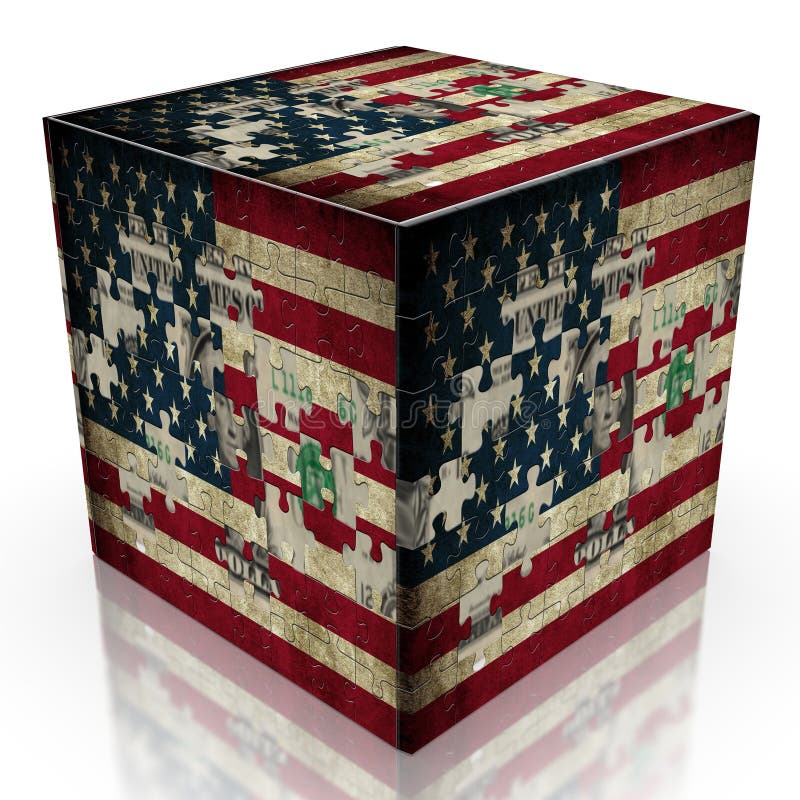 USA puzzle flag stock illustration. Illustration of building - 181438369