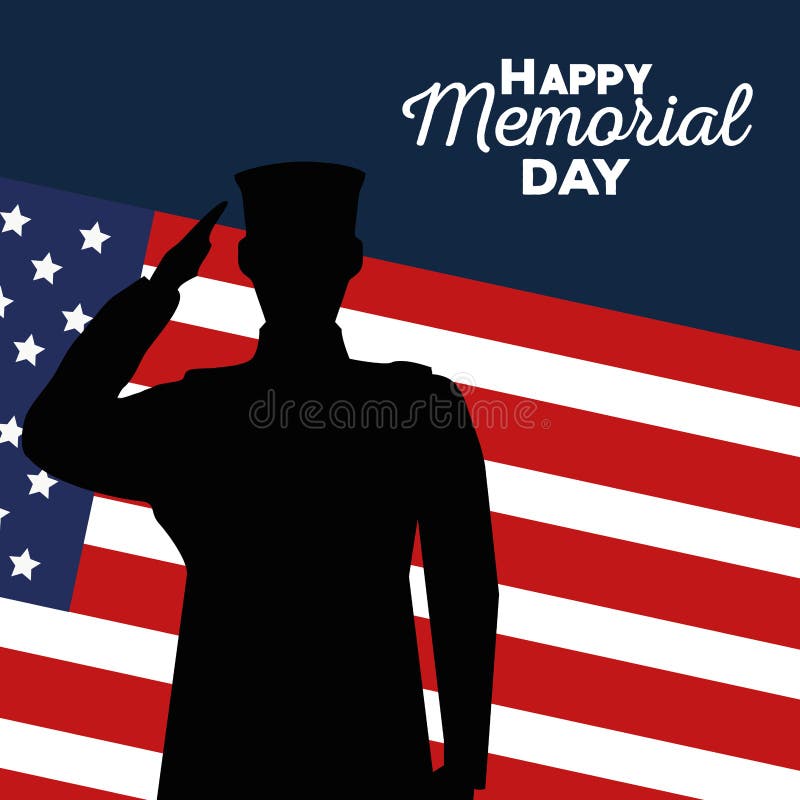 USA-Soldat mit Flagge zum Volkstrauertag lizenzfreie abbildung USA-Soldat mit Flagge zum Volkstrauertag lizenzfreie abbildung