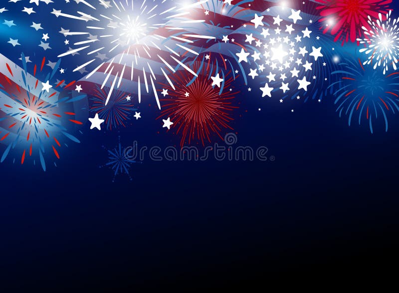 USA 4th of july independence day design of american flag with fireworks stock illustration USA 4th of july independence day design of american flag with fireworks stock illustration