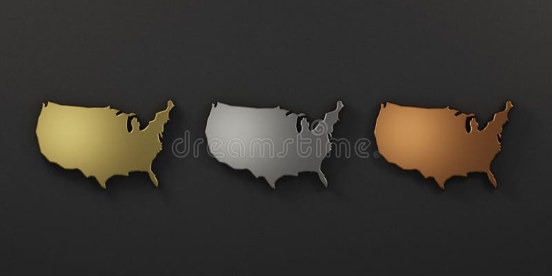 USA United States metal colors Map . 3D Render Illustration stock illustration USA United States metal colors Map . 3D Render Illustration stock illustration