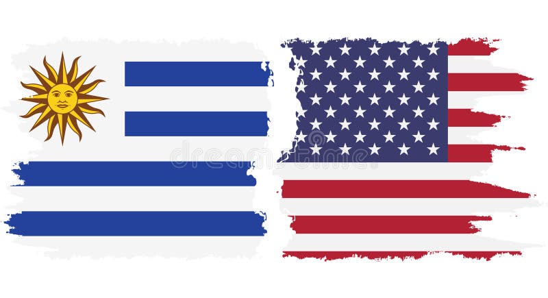 USA & Uruguay Flag Bumper Stickers - 2 Pack 3x2 Inch Vinyl Decals For Cars & Windows