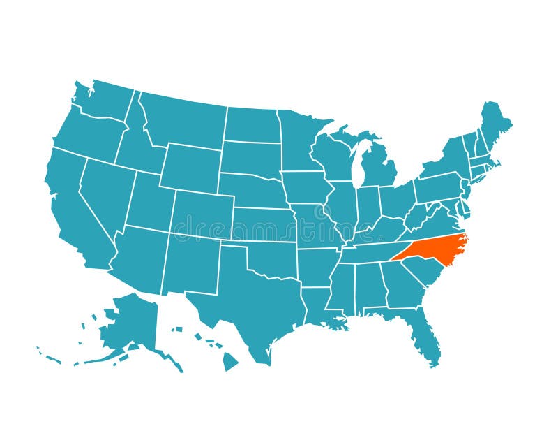 USA Vector Map with North Carolina Map Stock Vector Illustration of carolina, diagram 317064940