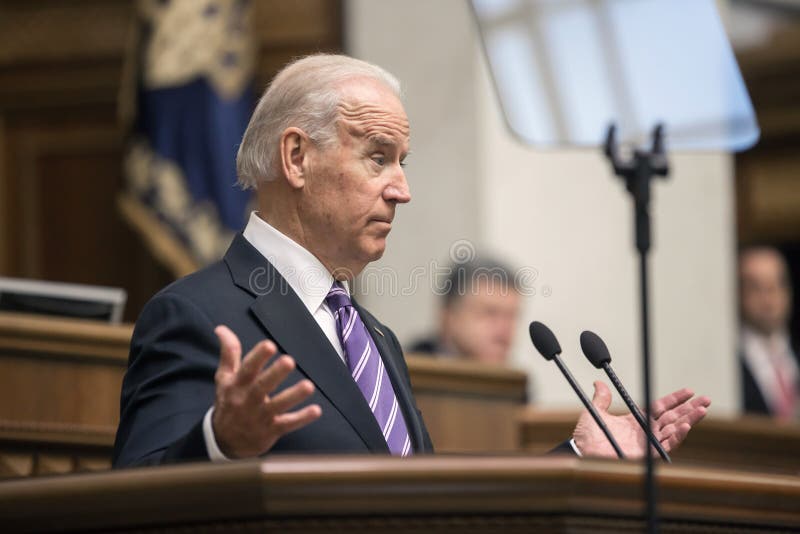 KIEV, UKRAINE - Dec 08, 2015: Vice president of USA Joseph Biden during his speech in the Verkhovna Rada of Ukraine, Kiev. KIEV, UKRAINE - Dec 08, 2015: Vice president of USA Joseph Biden during his speech in the Verkhovna Rada of Ukraine, Kiev