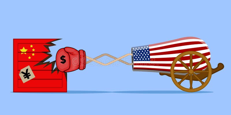 USA vs China trade war stock vector. Illustration of concept - 152682630