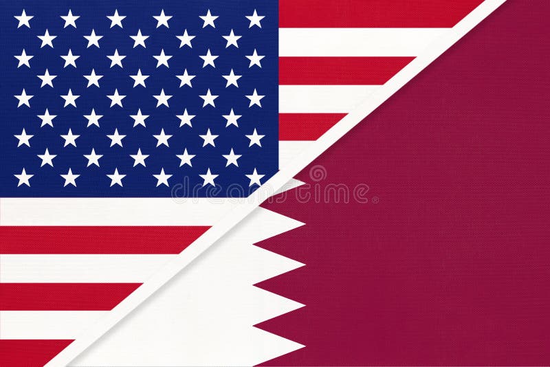 Usa Vs Qatar National Flag From Textile Relationship Between Two American And Asian Countries Stock Illustration Illustration Of Finance Cooperation 167179261