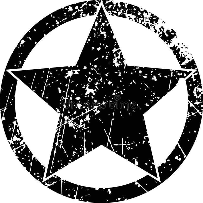 USA wir Armeesternlogo mit Schmutzeffekt stock abbildung