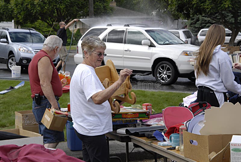 LEWISTON/IDAHO /USA- Yard sale of local protestant church to help church youth to travel seatle for camp and item are a dollar or less then dollar and in cents 24 May 2014 (Photo by Francis Dean/Deanpictures). LEWISTON/IDAHO /USA- Yard sale of local protestant church to help church youth to travel seatle for camp and item are a dollar or less then dollar and in cents 24 May 2014 (Photo by Francis Dean/Deanpictures)