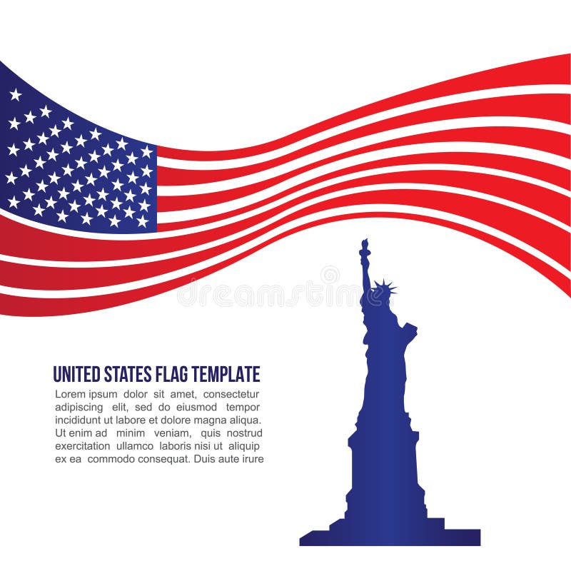 USA (zlani stany) flaga statua wolności i fala royalty ilustracja USA (zlani stany) flaga statua wolności i fala royalty ilustracja