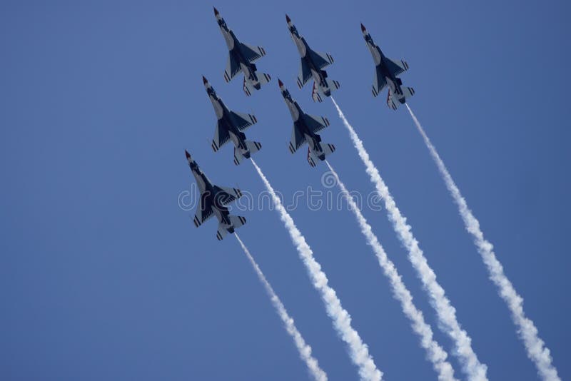 USAF Thunderbirds in Jesolo Italy for Air force Show. USAF Thunderbirds in Jesolo Italy for Air force Show