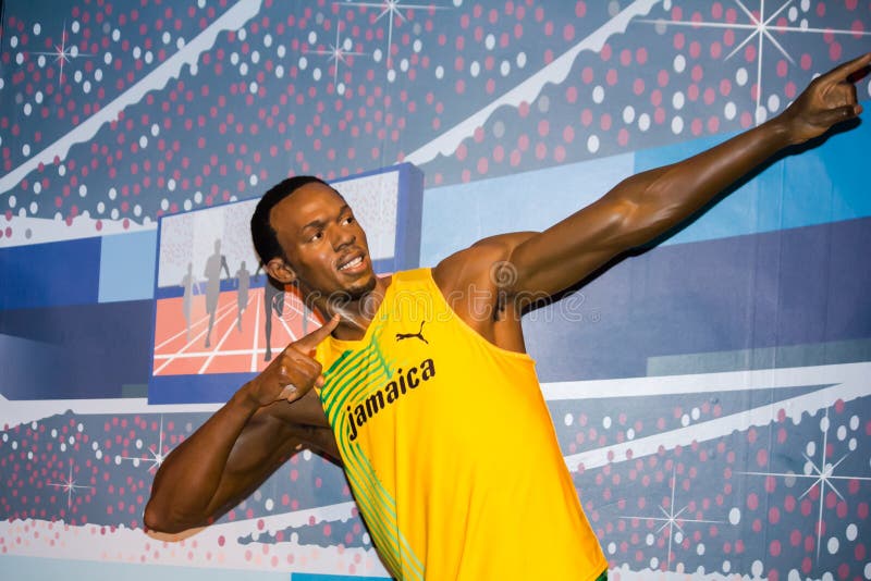 Usain Bolt nach dem Rennen