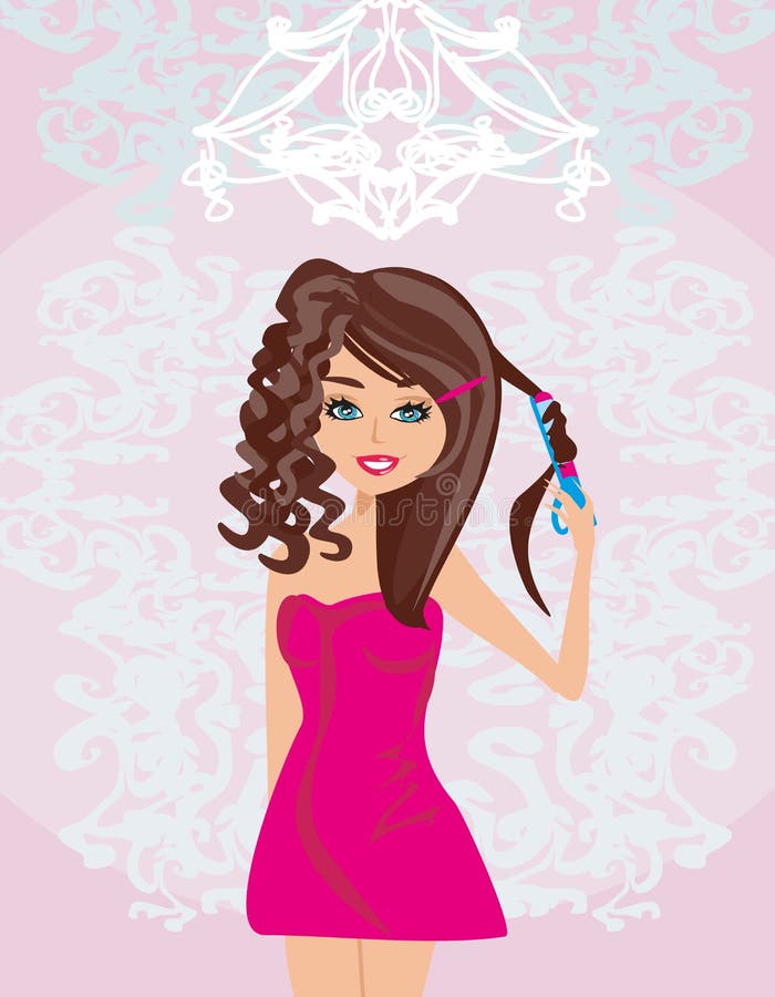 Usando styler stock de ilustración Usando styler stock de ilustración