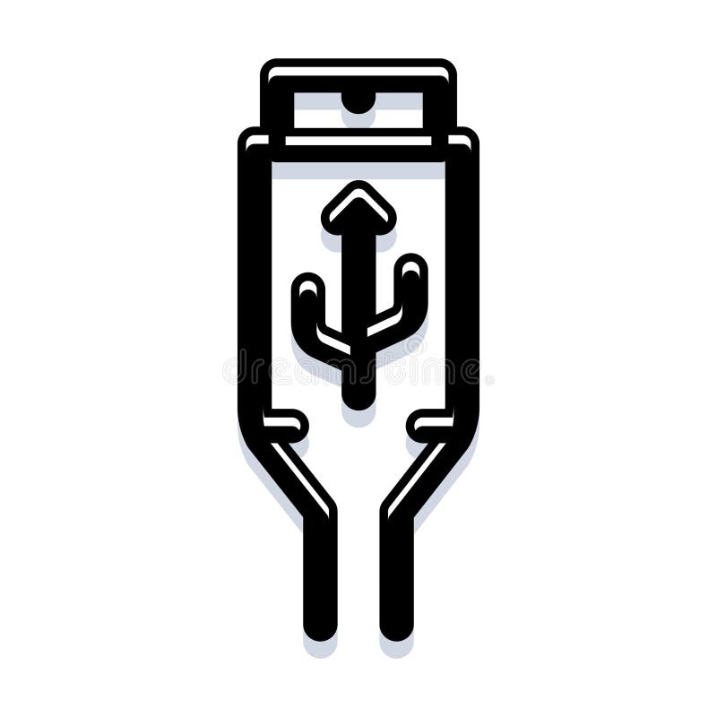 Usb cable connector symbol with an upward arrow indicating data transfer and connectivity, ideal for electronic hardware and communication technology concepts. Usb data transfer stock images, royalty-free photos and pictures