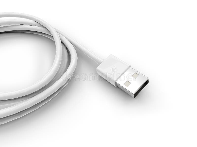 USB C 2A Cable Detail 3D Rendering Stock Illustration Illustration