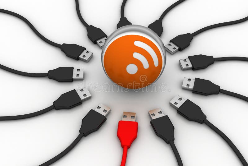 USB Cable with Sign Stock Illustration Illustration of communication, background