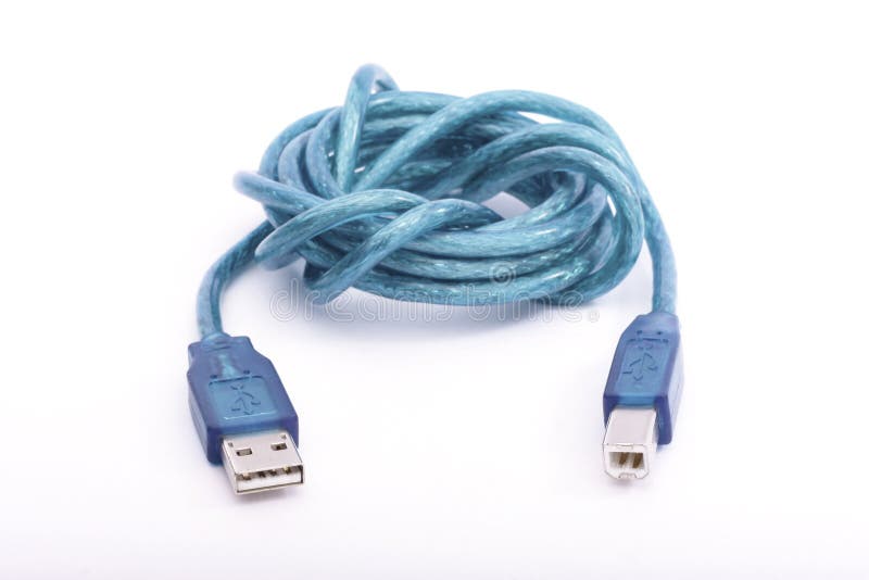 Usb cable on white background