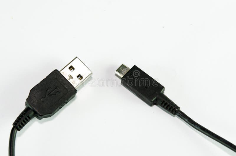 Usb cables stock image. Image of white, connection, cord 46043129
