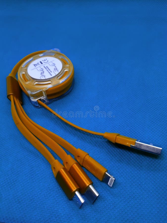Usb Charging Cable with Three Types of Plug Models Stock Image Image of plug, cable 273469287