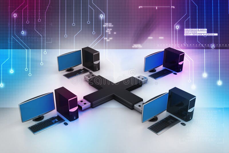 Usb with computer net work royalty free stock photography