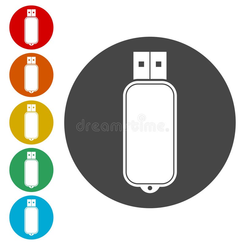 Usb flash memory icons set stock illustration